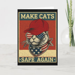 Donald Trump Macht Katzen Wieder Sicher Rote Mütze Karte