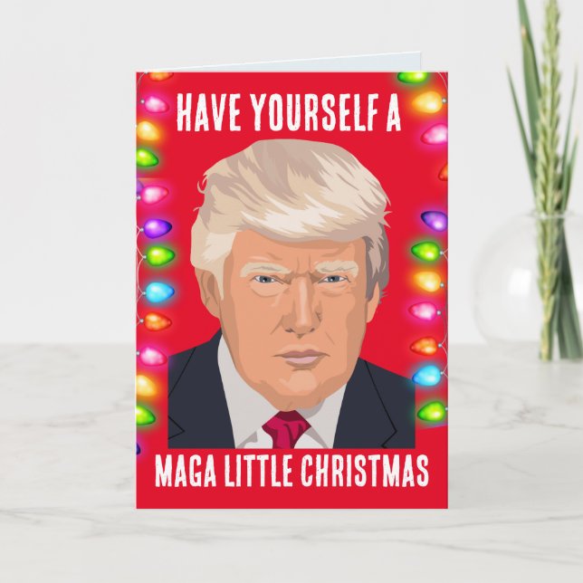 DONALD TRUMP MAGA PETITE carte de Noël (Devant)