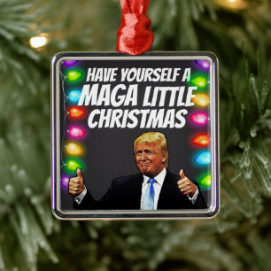 DONALD TRUMP MAGA WENIG Weihnachten Ornament Aus Metall