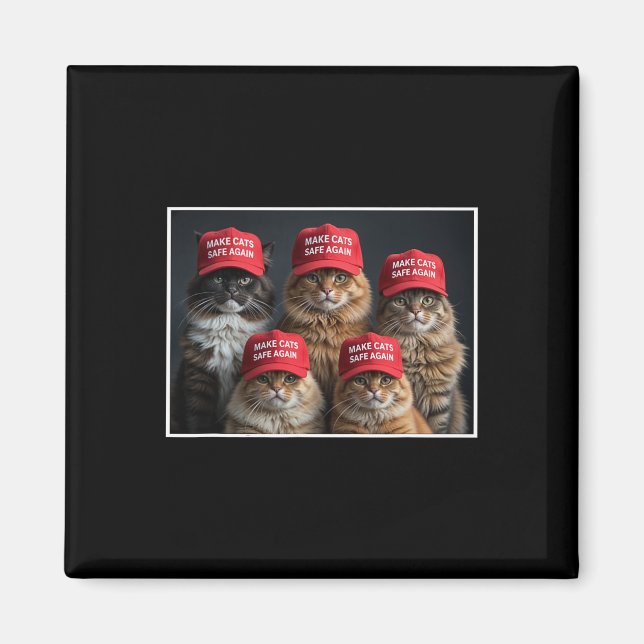 Donald Trump Make Cats Safe Again Red Hat 2024 Det Magnet (Vorne)