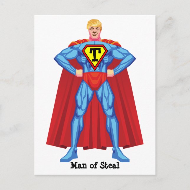Donald Trump Mann aus Stahl Postkarte (Vorderseite)