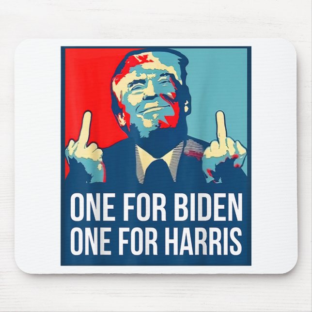 Donald Trump Middle Finger Biden Harris America Re Mousepad (Vorne)