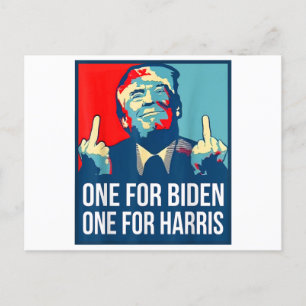 Donald Trump Middle Finger Biden Harris America Re Postkarte