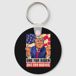 Donald Trump Middle Finger Biden Harris America Re Schlüsselanhänger