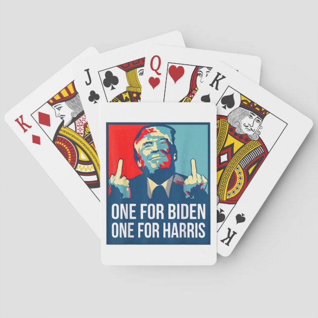 Donald Trump Middle Finger Biden Harris America Re Spielkarten (Rückseite)