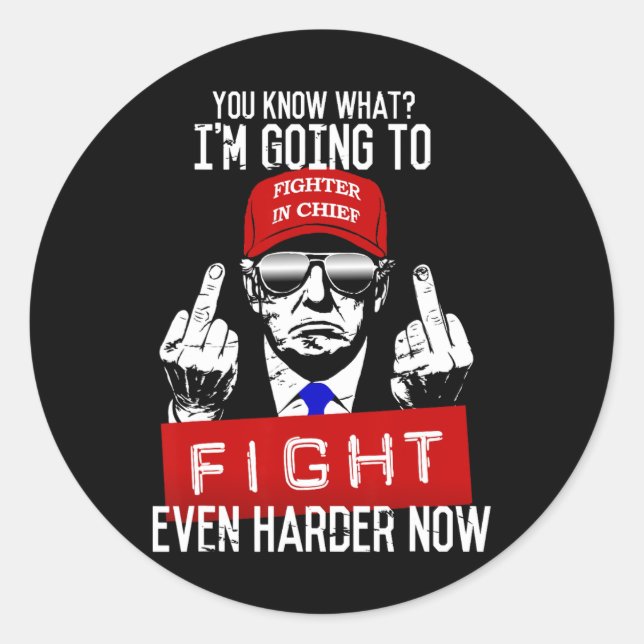 Donald Trump Middle Finger Dreht ab Pro Republ Runder Aufkleber (Vorderseite)