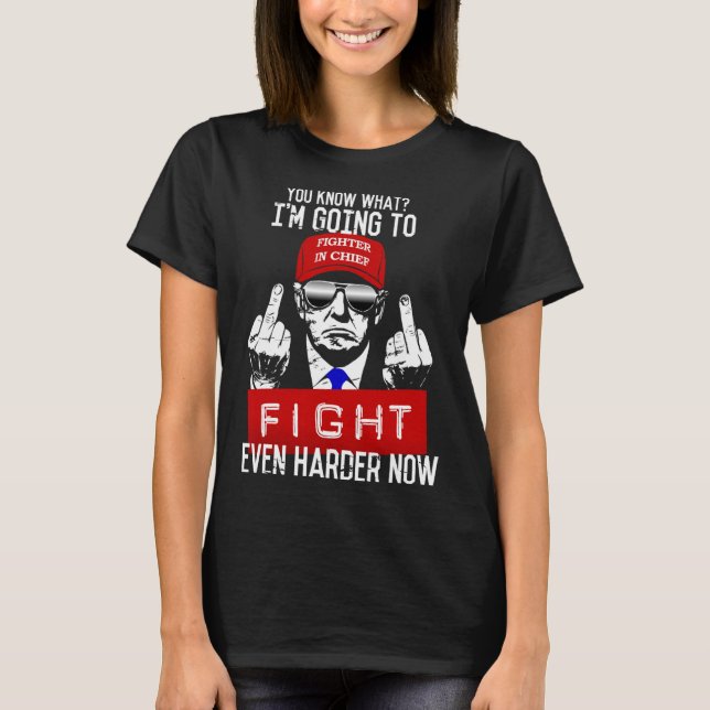 Donald Trump Middle Finger Flipping Off Pro Republ T-Shirt (Vorderseite)