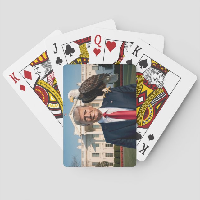 Donald Trump mit American Eagle auf der Schulter Spielkarten (Rückseite)