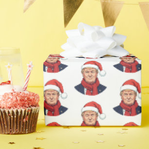 Donald Trump mit dem Weihnachtsmann hat frohe Weih Geschenkpapier