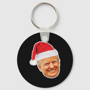 Donald Trump mit einem Weihnachtsmannhut Unterstüt Schlüsselanhänger