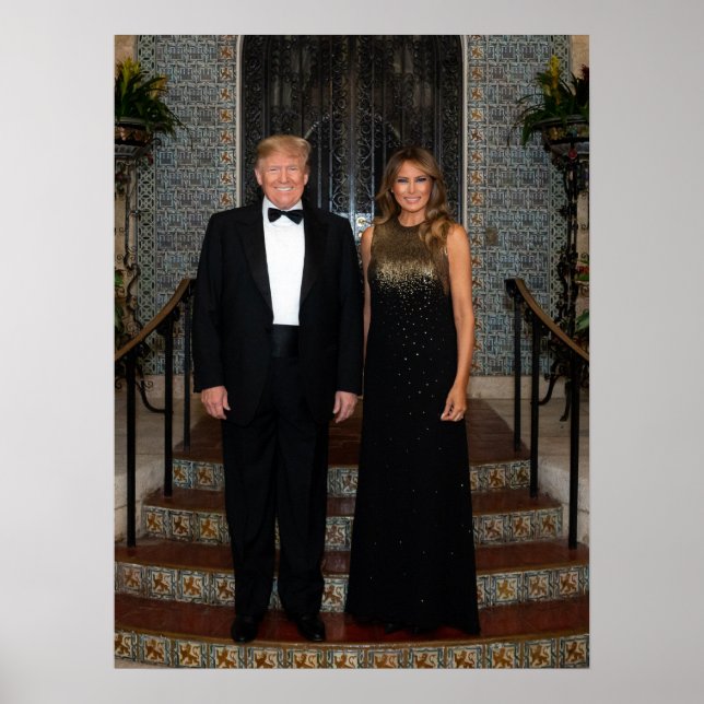 Donald Trump mit First Lady Melania Poster (Vorne)