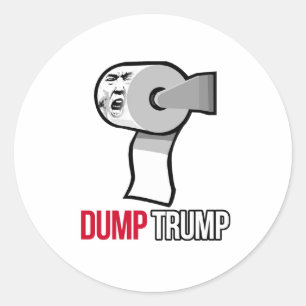 Donald Trump mit Toilettenpapier entsorgen - Anti- Runder Aufkleber