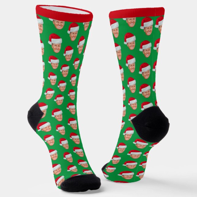 Donald Trump mit Weihnachts-Weihnachtsmannmütze -  Socken (Gewinkelt)