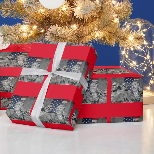DONALD TRUMP MT.RUSHMORE CHRISTMAS WRAPPPAPIER GESCHENKPAPIER (Feiertage)
