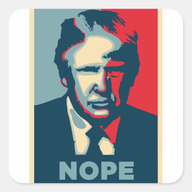 Donald Trump Nope Quadratischer Aufkleber (Vorderseite)