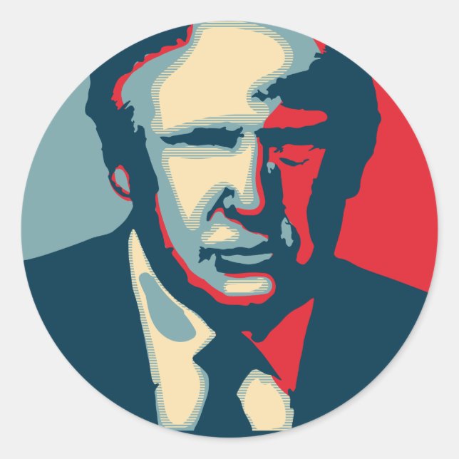 Donald Trump Nope Runder Aufkleber (Vorderseite)