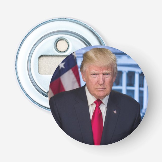 Donald Trump Offizielles Präsidentenportrait Flaschenöffner (Vorderseite)