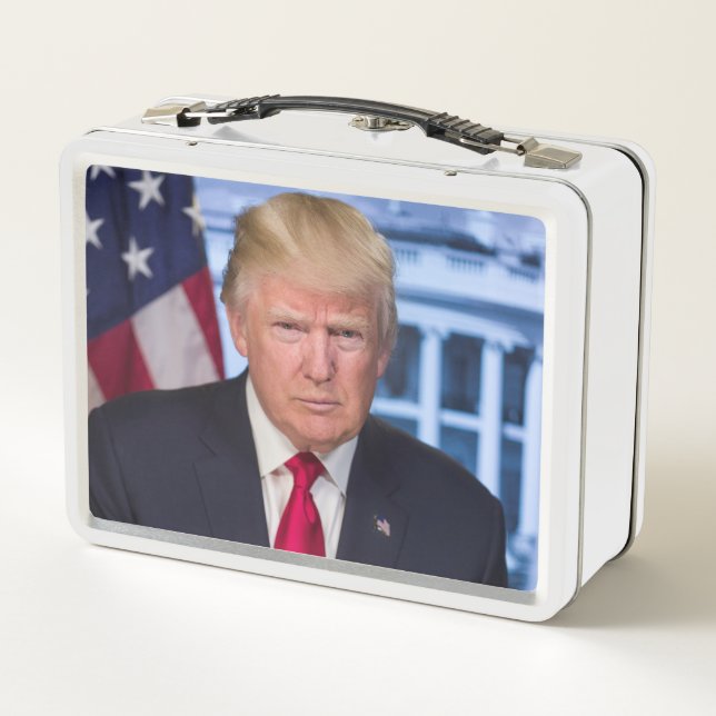 Donald Trump Offizielles Präsidentenportrait Metall Brotdose (Rückseite)