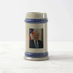 Donald Trump Offizielles Präsidentenporträt Wahl Bierglas