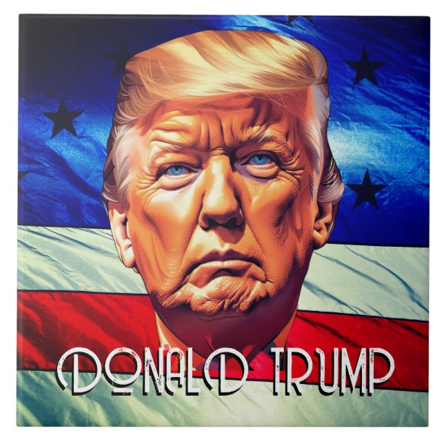 Donald Trump & Old Glory Fliese (Vorderseite)