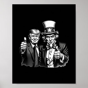 Donald Trump Onkel Sam Selfie Daumen Hoch Lustig H Poster