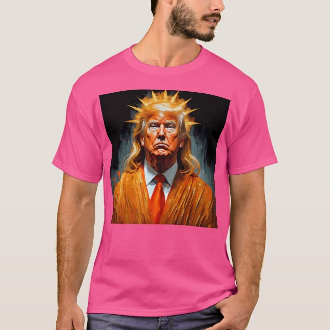 Donald Trump Orange Jesus Crowned T-Shirt (Vorderseite)