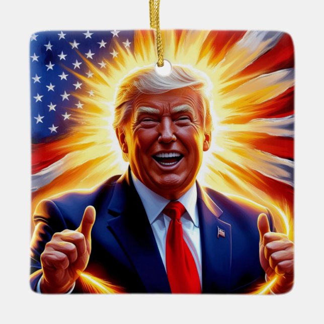 Donald Trump - Ornement patriotique du drapeau amé (Devant)