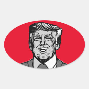 DONALD TRUMP OVALER AUFKLEBER