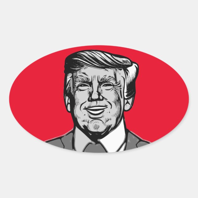 DONALD TRUMP OVALER AUFKLEBER (Vorderseite)