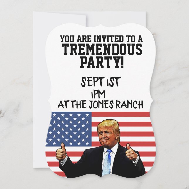 DONALD TRUMP-PARTY EINLADUNGEN ZURÜCK (Vorderseite)