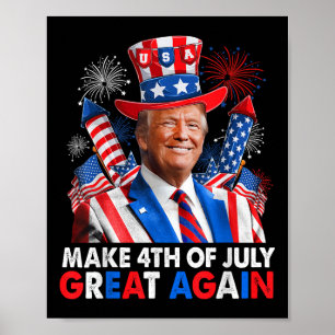 Donald Trump Patriotic Feuerwerk machen 4. Juli G Poster