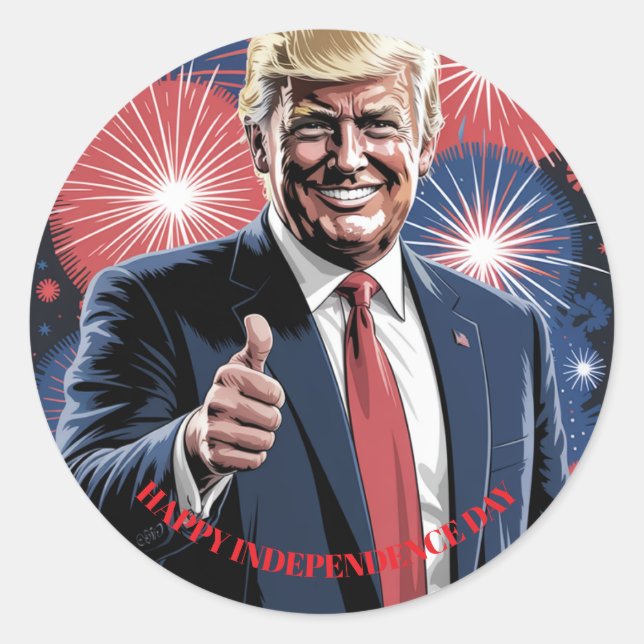 Donald Trump Patriotic Fireworks Celebration Runder Aufkleber (Vorderseite)