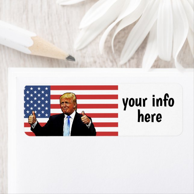 DONALD TRUMP patriotische Rücksendeadressen-Aufkle (Insitu)