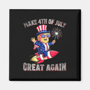 Donald Trump Patriotisches Feuerwerk Macht 4. Juli Magnet