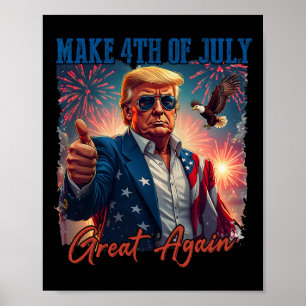 Donald Trump Patriotisches Feuerwerk macht 4. Juli Poster
