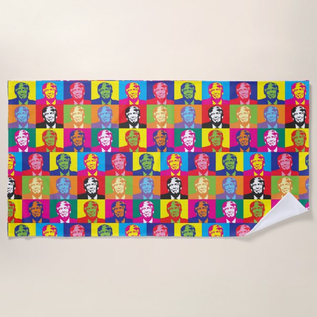 DONALD TRUMP POP ART BEACH TOWELLE STRANDTUCH (Vorderseite)