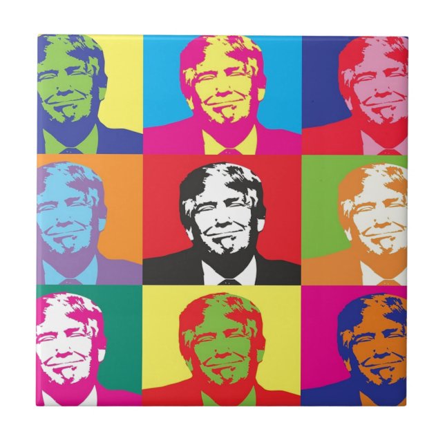 Donald Trump Pop Art Fliese (Vorderseite)