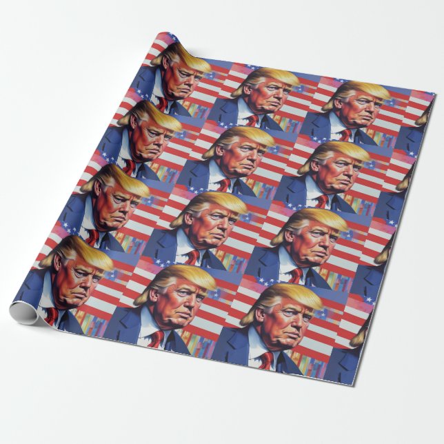 Donald Trump Pop Art Geschenkpapier (Ungerollt)