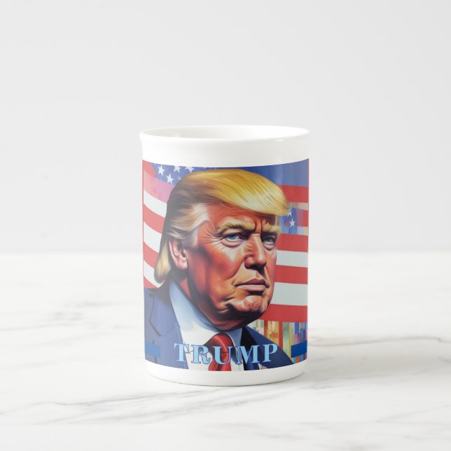Donald Trump Pop Art Prozellantasse (Vorderseite)