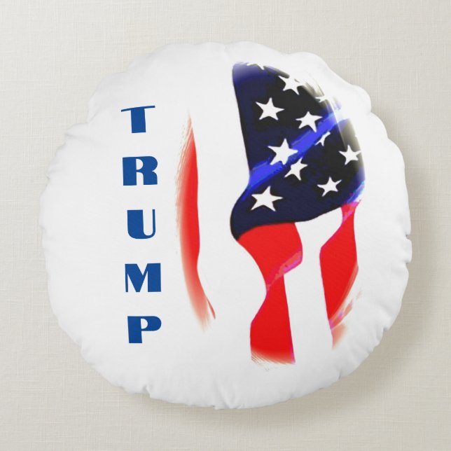 Donald Trump Pop Rundes Kissen (Vorderseite)