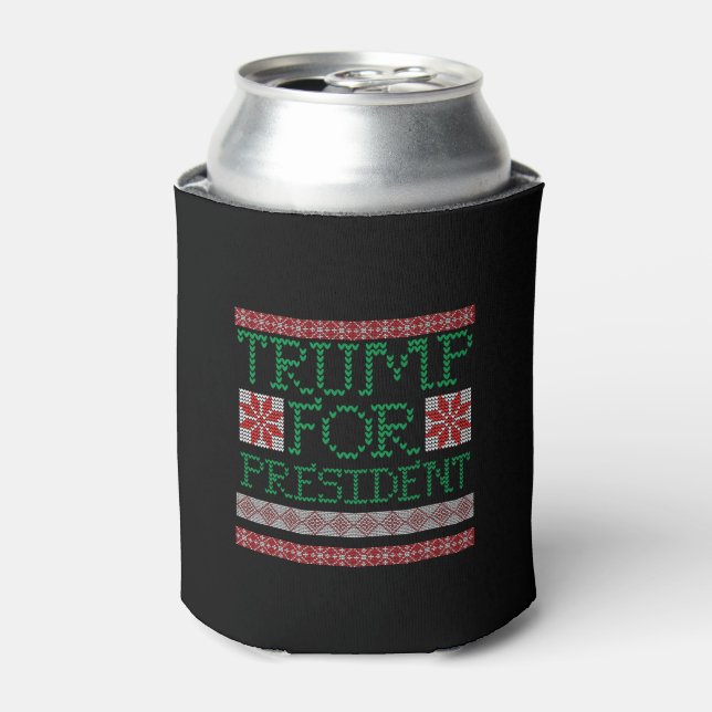 Donald Trump Präsident 2016 Ugly Holiday Sweater Dosenkühler (Kanne Vorderseite)