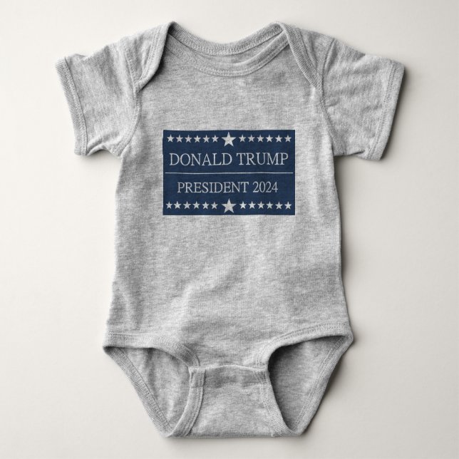 Donald Trump Präsident 2024 Fett Blue Baby Strampler (Vorderseite)