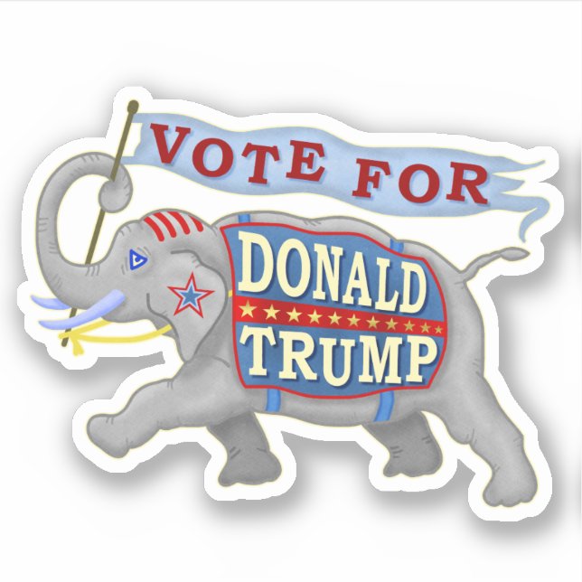 Donald Trump Präsident 2024 Republikanischer Elefa Aufkleber (Vorderseite)