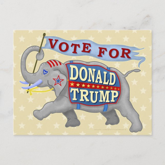 Donald Trump Präsident 2024 Republikanischer Elefa Postkarte (Vorderseite)