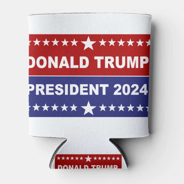 Donald Trump Präsident 2024 rot weiß und blau Dosenkühler (Vorderseite)