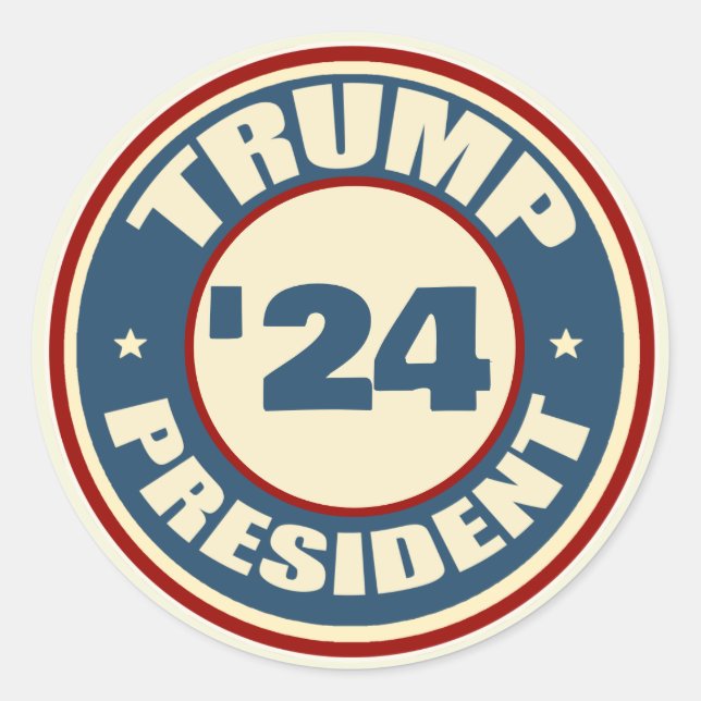 Donald Trump Präsident 2024 Runder Aufkleber (Vorderseite)