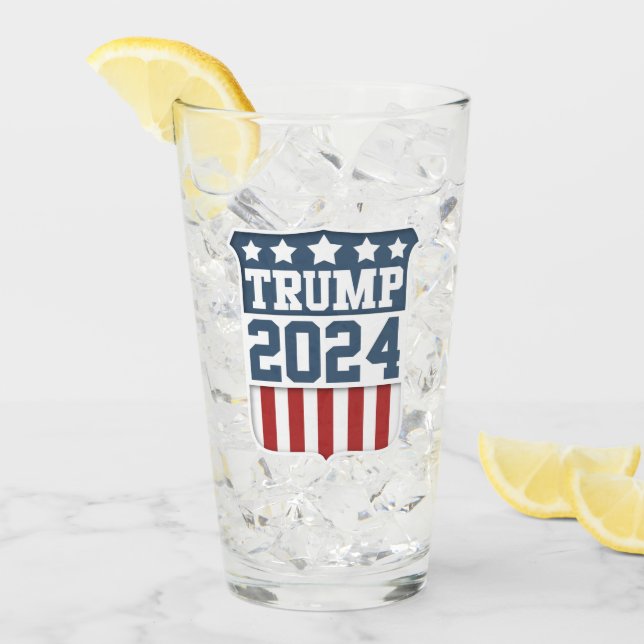 Donald Trump-Präsident 2024 Schild Glas (Vorderseite Ice)