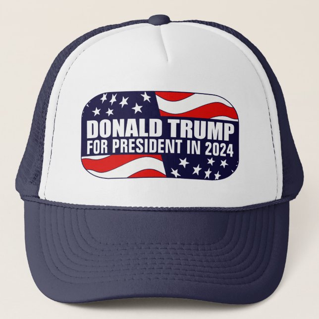 Donald Trump Präsident 2024 Truckerkappe (Vorderseite)
