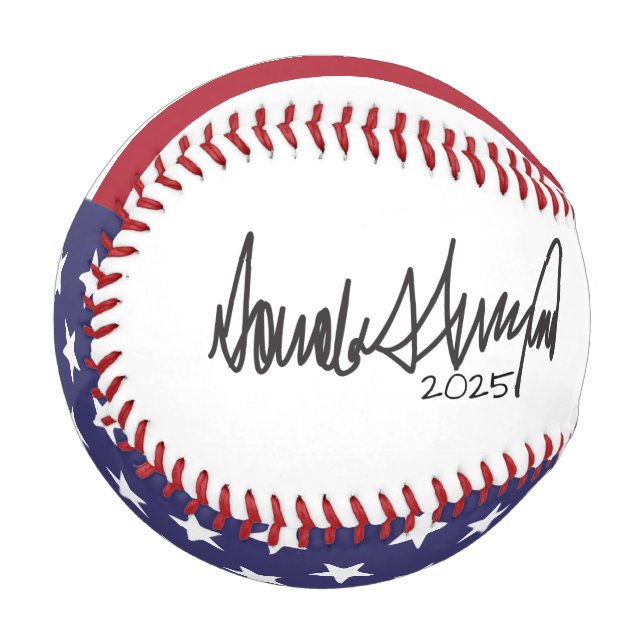 Donald Trump Präsident 2025 Autograph Baseball (Vorderseite Links)