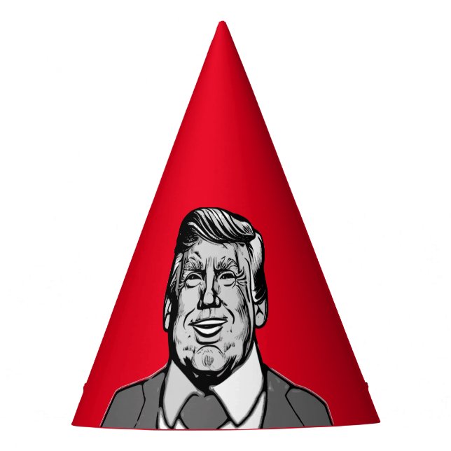 DONALD TRUMP PRÄSIDENT CARTOON PARTYHÜTCHEN (Vorderseite)